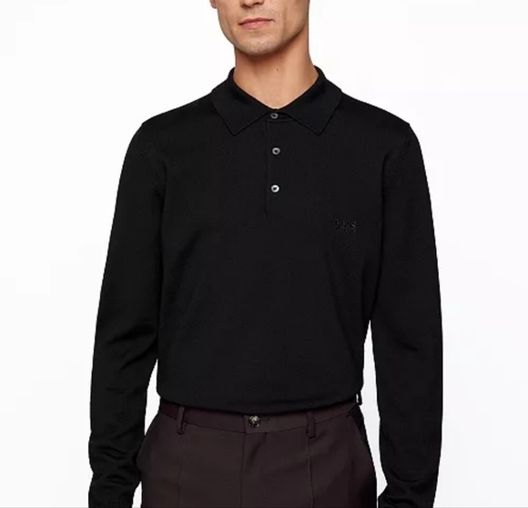 Hugo Boss Other - EUC Boss Hugo Boss Long Sleeved Kint Polo Sweater Merino Wool Size Medium
